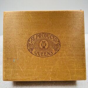 VGVUC Vintage 1950s/60s Producto Queens Cigar Box, George Burns' Favorite Brand